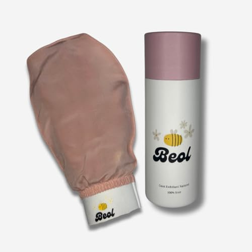 Beol- Gants Exfoliants 100% Soie de Mûrier pour le Corps - Gommage doux et naturel sans douleur - Élimine peaux mortes, poils incarnés, impuretés - Active la circulation sanguine - Toutes peaux