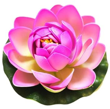 CSSHNL Fiori galleggianti Artificiali Fiori di Loto Artificiali galleggianti, Piante finte Fai da Te, ninfee, con Foglie, Decorazioni for Piscine Pesci(Purple)