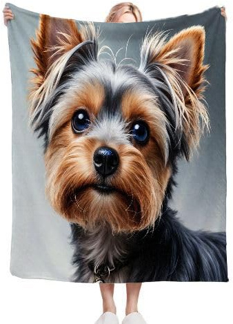 ZZXHG Coperta Pile Singolo 130x150 Yorkshire Terrier, Coperta Plaid di Peluche Flanella Letto Singolo, Doppio Strato Coperta Termica in Microfibra per Plaid Divano Copriletto_688a