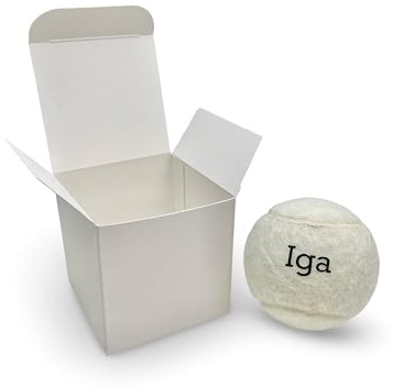 Personalisierter Farbiger Tennisball in einer Box | Mit individuellem Text bedruckt! | In 10 Farben | Hergestellt in Großbritannien | Einzigartige Geschenkidee für Tennisliebhaber | (Weiß)