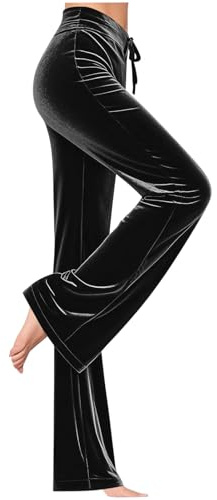 Women Velour Joggers Sweatpants Jogging Pants Velvet Trousers Soft Casual Drawstring Tracksuit Bottoms Stretchy Yoga Trousers Elasticated Waist Straight Leg Work Trouser for Women UK Yoga Leisure