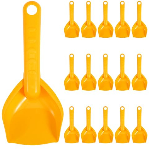 JOINPAYA Pala de Arena 18 Cm, Juego de 16 Piezas de Palas de Plástico Naranja para Playa y Arenero, Herramientas Ligeras para Excavación y Juegos al Aire Libre, Obsequio Infantil