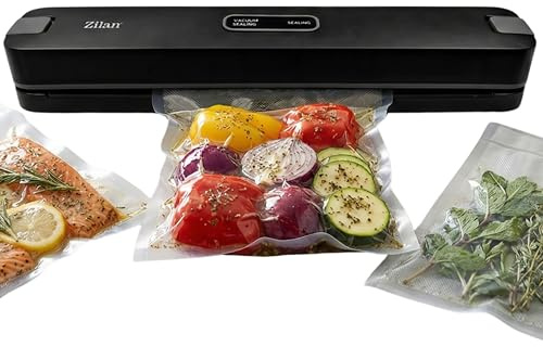 Zilan Vakuumiergerät 88W – Starker 65 kPa Vakuumierer mit Automatik, 30 cm Folienschweißgerät, Schnelles luftdichtes Versiegeln für Lebensmittel inkl. 10 Beutel