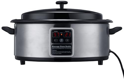 Master Massage Hot Stone Wärmegerät mit digitaler Kontrolleinheit und Temperaturanzeige inkl. Schäpfkelle 6 Liter