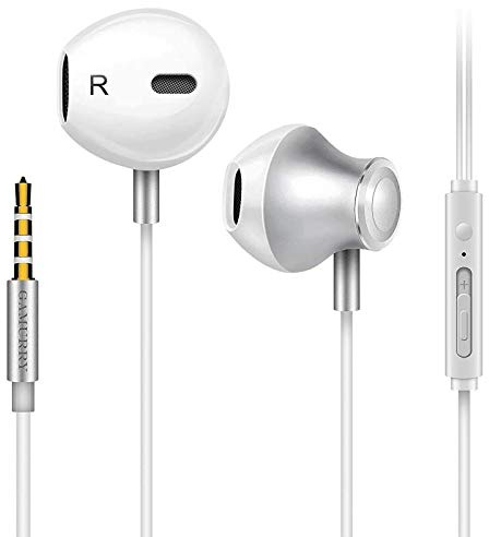 GAMURRY Auricolari, In-Ear Cuffie Con Filo 3,5mm Jack, Stereo Bass Cuffiette Con Filo e Microfono, Suono Potente Guidato Dai Bassi Chiamate HD Nessun Rumore, Compatibile Con Computer, Tablet, MP3