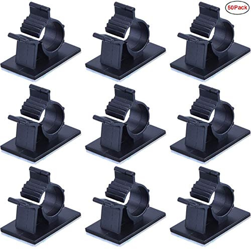 50 Stück Kabelklemme Kabelclips,Kabelhalter mit Klebstoff,Selbstklebend Kabelschellen für Schreibtisch Netzkabel USB Ladekabel Ladegeräte und Audiokabel Kabelmanagement