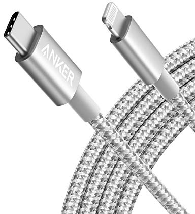 Anker New Nylon USB-C to Lightning Charging Cord for (6ft, MFi Certified) for iPhone 13/13 Pro/12 Pro Max /12/11 /X/XS/XR/ 8 Plus/AirPods Pro, Supports Power Delivery (6ft, Silver)