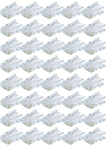 rhinocables RJ45 Connectors, Cat5e Connectors, Ethernet Plug Crimp Ends 8-Pin Connectors Multipack (500 Pack)