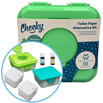 Toilet Paper Alternative Family Cloth Wipes Kit - Washable, reusable, & eco friendly (White Cotton Terry Wipes)