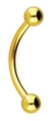 PIERCINGLINE Banana in acciaio chirurgico, 2 sfere, piercing curvo per sopracciglia, orecchio, orecchio, ecc. Dimensioni e colori a scelta, 3 mm, acciaio chirurg