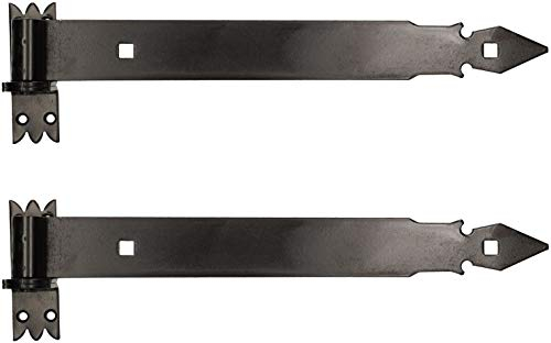 KOTARBAU - Cerniera a bandella per porta, 400 mm, con gancio, rivestimento in polvere, 2 pezzi