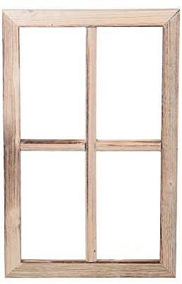 Nature by Kolibri Finestra decorativa in legno, cornice per finestra in design vintage, cornice rettangolare 50 x 32 x 2 cm