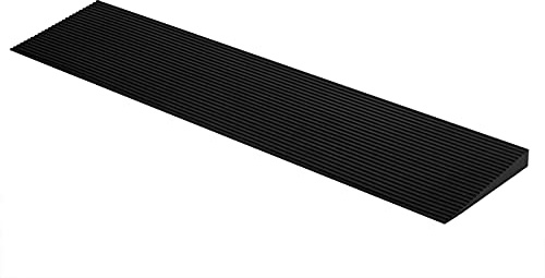 CINNYE 1'' Rise Solid Rubber Wheelchair Ramp,Threshold Ramp Used for Thresholds,Doorways and Bathroom (High:1 Inch(Pack of 1)) Black