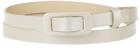 Allegra K Dünne Rechteckschnalle Plus Size Taillengürtel Gürtel für Jeanskleid Beige Fit waist up to 99cm/39
