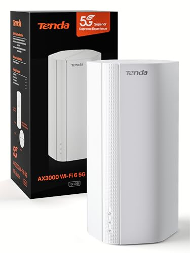 Tenda 5G06-5G NR Router with Dual SIM, 5G/4G LTE Router Wi-Fi 6 AX3000, 2.5G Port, Plug & Play, Supports up to 160 Devices, Child Lock, WPA3, Alexa, Mesh WiFi+