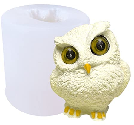 Valink Eulen-Silikonform, Eulen-Harzform, Silikon-Kerzengießform, 3D-Eulenform, multifunktional, weich, zum Basteln von Schokolade, Seife, Kuchen