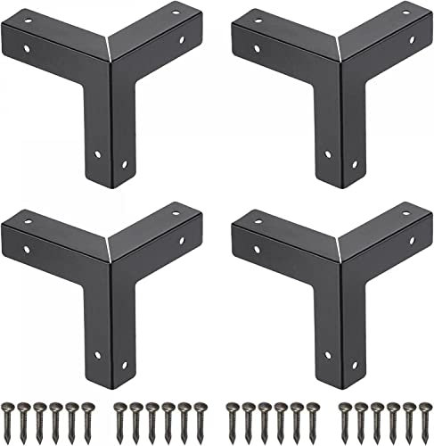 CELIKA Dekorative Ecken, Retro-Kantenschutz, Metall-Eckenschutz, 33 x 33 x 33 mm Metall-Eckenschutz, Kantenschutz, schwarz, 4 Stück