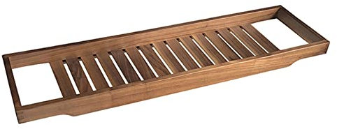 ACiyD Badewannen-Ablage aus Bambus, aus Holz, Badewannen-Ablage, ausziehbar, Badewannen-Ablage, Organizer für Luxus-Spa, Holz-Badewannen-Regal, Walnussfarbe, 86 x 22 cm