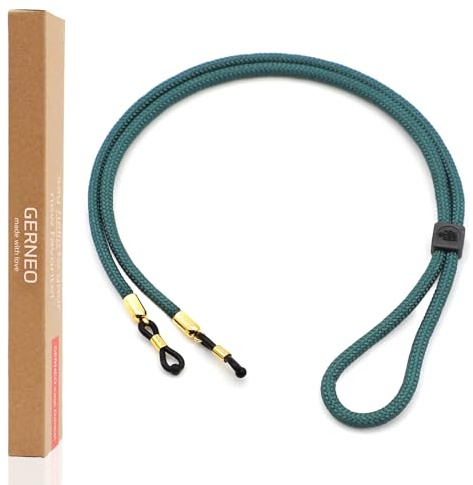 GERNEO® – DAS ORIGINAL – Florenz – Premium Brillenband für Sonnenbrillen & Lesebrillen mit Silber Halterungen – diverse Farben – verstellbar mit Kabelzug & Logogravur