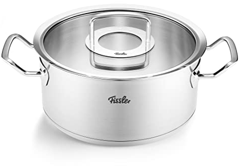 Fissler Original-Profi Collection/Braten-Topf (Ø 24 cm, 4,6 Liter) Edelstahl-Kochtopf, Bräter mit Glas-Deckel - Induktion