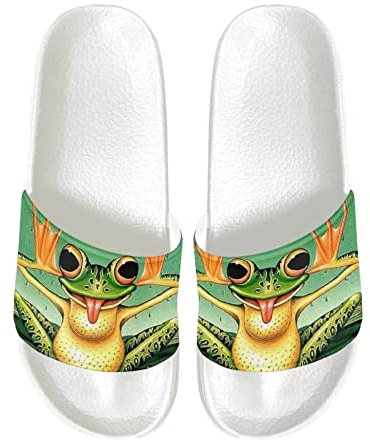 Coloranimal Mopp und slipper in 3D sind frauen, männer haben glitschige sommerschuhe und sandalen am strand als innenraum EU 44