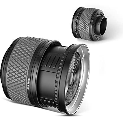 GVM F40 Fresnel Lens with Bowens Mount, Dual-Lens Design for COB Video Light, Lighting Shaping Tool for Video Recording, Photography Lighting Accessory for SD80 SD200 SD300 P80S PR150 G100W