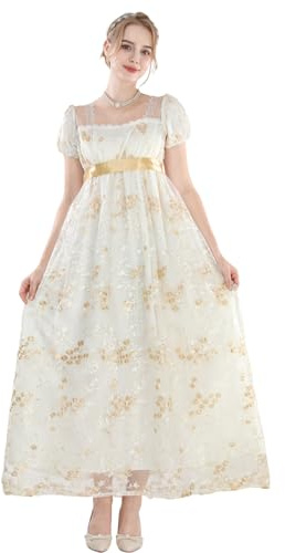 CR ROLECOS Robe Régence Jane Austen style victorien Blanc