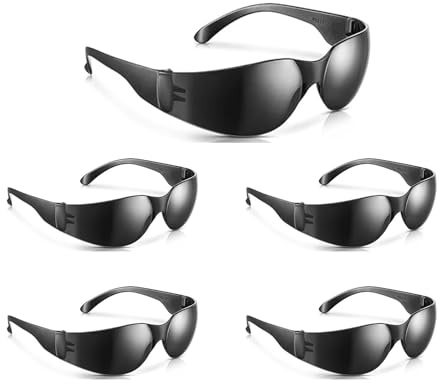 PMELCXD 5 PCS Lunettes De Protection, Lunettes De Sécurité Transparentes, Lunette Protection avec Verres en Plastique pour Équipement De Protection Individual Lunette Pc