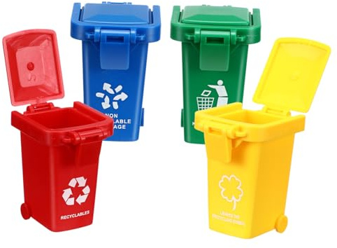 jojofuny 4 Piezas Bote De Basura Pequeño Cubo De Basura De Juguete Juguetes Al Aire Portalápices para Bote De Basura Taza De Lápiz El Plastico Casa De Molusco Chico Material Didáctico