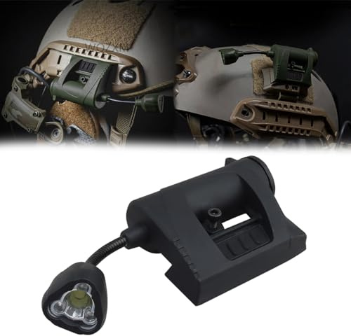 WQZXM Lampe Tactique Casque avec Lampe LED IR Blanche et Rouge, Accessoires Casque Militaire, Montage système Molle Casque Rapide Mich Rail Picatinny, Lampe signalisation Survie pour(Black)