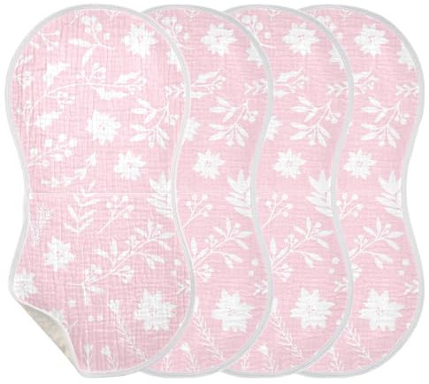 KLL - Musselin-Spucktücher für Babys, Mädchen, 4 Stück, große Baumwoll-Spucktücher, extra weich, saugfähig, bequem, Spucktücher für Weihnachten, Winter