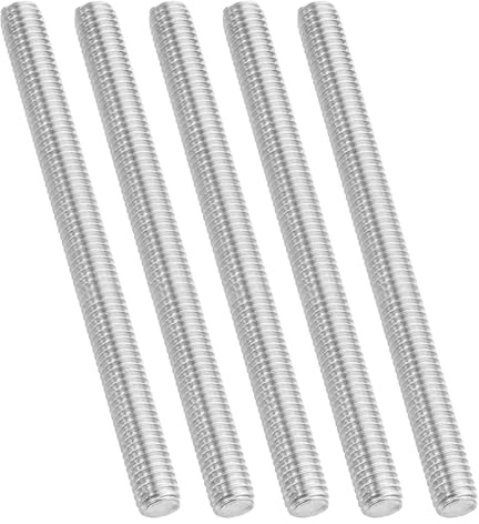 PATIKIL 3/8-16 UNC 304 Edelstahl Gewindestange, 5 Stück 120mm Länge Langgewindeschraube Gewindestangen Gewindestab Gewindestifte für Verankerungsschraube, Klemmen, Hänger und U-Bolzen