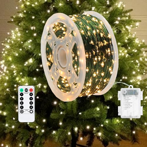 LED Lichterkette Weihnachtsbaum Weihnachtsbeleuchtung Außen Weihnachtsdeko | mit 100/200/300/400er Led für Weihnachten Party Garten, Hof, Terrasse, Hochzeit Dekorationen (warmweiß, 20m 200LED)