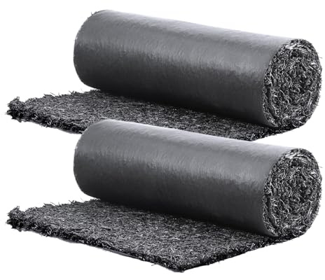 VEVOR-Gummimulch 2er-Set, Gummimulchmatte 2,44 x 0,56 m, permanenter Gummiweg, Schwarze Mulch-Garteneinfassung für Pflanzen, Gemüse und Blumen, Unkrautvlies Gartenvlies Gartenbarriere
