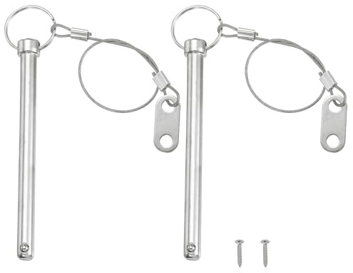 PATIKIL 2pcs Perno A Sgancio Rapido Diametro 5/16(8mm Perno Bimini Argento | Top, Acciaio Al Carbonio, Lunghezza Totale 2.4(60mm, Lunghezza Effettiva 2(52mm, Con Filo, Per Marina