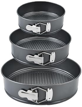 Verve Jelly Set di 3 teglie a cerniera per dolci teglie rotonde con fondo rimovibile teglie antiaderenti per dolci teglie per cuocere cheesecake torte a strati, 18/20/22 cm