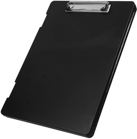 HOMSFOU Porte-documents Multi-usages en Pp et Métal Noir Solide avec Clips Intégrés, Résistant la Déformation, pour Bureau et Organisation de Fichiers
