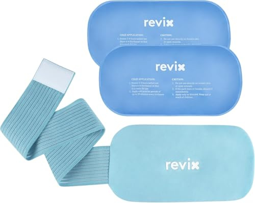 REVIX 2 compresse fredde per lesioni, compresse calde e fredde, morbide e flessibili, per schiena, ginocchia, gambe e caviglia, migliorano il comfort e la stanchezza lenitiva, 30,5x15,2 cm
