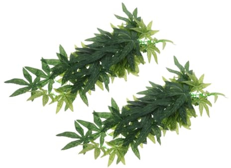 ERINGOGO 2pièces Accessoires Escalade pour Reptiles Plantes Grimpantes Suspendues pour Terrarium Décorations Naturelles pour Gecko Serpent Lézard Et