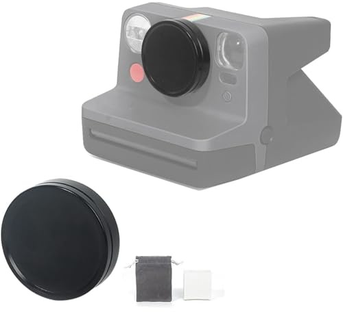 Copriobiettivo per Polaroid NOW 2/3/NOW + 2/3 in lega di alluminio, antipolvere, antigraffio, impermeabile, protezione per obiettivo della fotocamera, colore nero