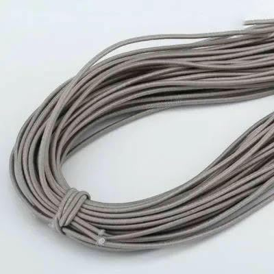 Banda elástica redonda de 2 mm, colorida, cuerda elástica, goma elástica, hilo elástico, accesorios de costura DIY, 5 metros, gris.