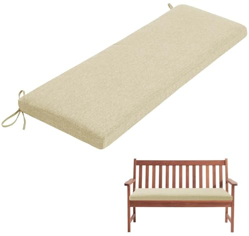 Generisch Bankauflage, Abnehmbarem Sitzkissen Banks, rutschfeste Gartenbank Auflage, Waschbar Sitzauflage Banks für Innen Outdoor Fensterbank Couch ban k Eckbank Auflagen,Beige,150x45x5cm