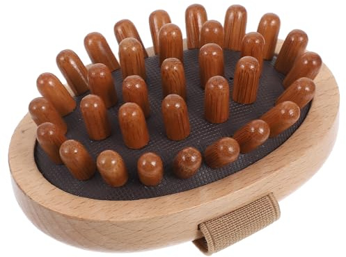 NULYLU Holz Kopfhautmassagebürste mit Luftkissen Komfortable Handmassagebürste für Zuhause und Reisen Einfache Reinigung und Angenehmes Gefühl zur Kopfhautbehandlung