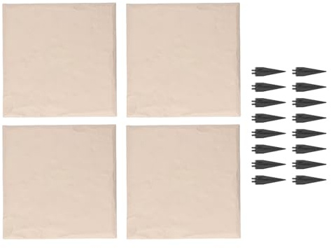 Trittplatte aus Polypropylenharz, Gartentrittstein, 39,3x39,3cm - Wetterfest & robust, mit Erdspießen für sicheren Halt, ideal für Gartenweg & Rasen (Beige)