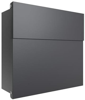iLoveParcels Mayfair Wall Mounted Outdoor Letterbox – Lockable Anti Theft Steel Post Box A4 Letter Capacity Weatherproof Outdoor Letter Box for Home & Apartments Anthracite Grey RAL 7016