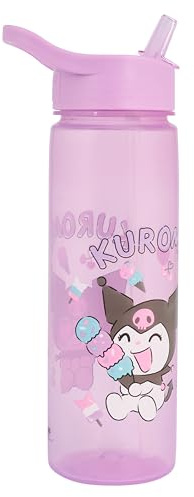 Kuromi Polar Gear - Borraccia con cannuccia, riutilizzabile, per bambini, 600 ml, prodotto ufficiale Polar Gear, senza BPA e plastica riciclabile