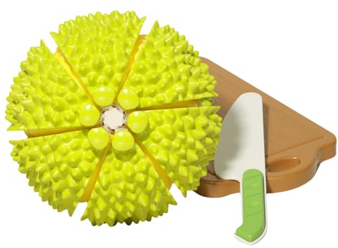 Durian Toy – 3.94 Inches Cuttable Fruit Set | PP Cuttable Kitchen Toy – Interactive Durian Toys, Cutter And Board For Kids 3+ Educational Role Play Creative Fun Pretend Cooking Game