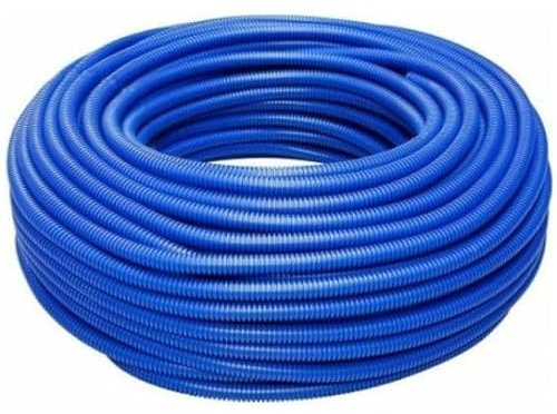 Tubo Corrugato Flessibile Elettrico 25 mm Rotolo 50 m Senza Tirafilo Blu Guaina PVC Protezione Cavi Impianti Elettrici