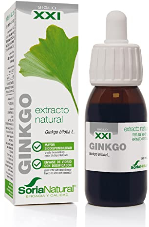 Soria Natural Ginkgo Biloba Extracto - Promueve la Salud Cognitiva, Memoria, Concentración y Mejora la Circulación - Salud Cerebral y Salud Circulatoria - Bote de 50ml
