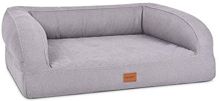 Mypado Hundebett Flo Luxuryline Standard mit Schaumstoffkern (120 x 100, Silber)